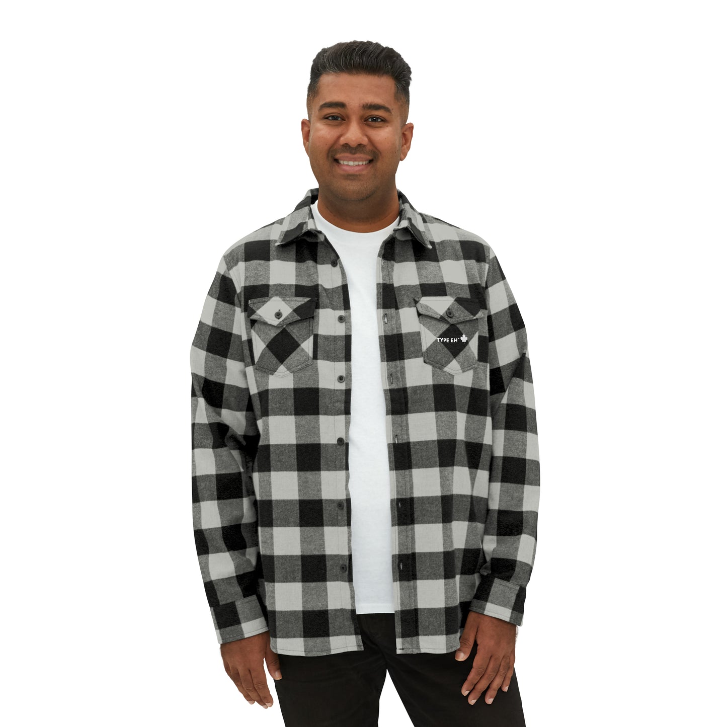 White Type Eh Shop Unisex Flannel Shirt