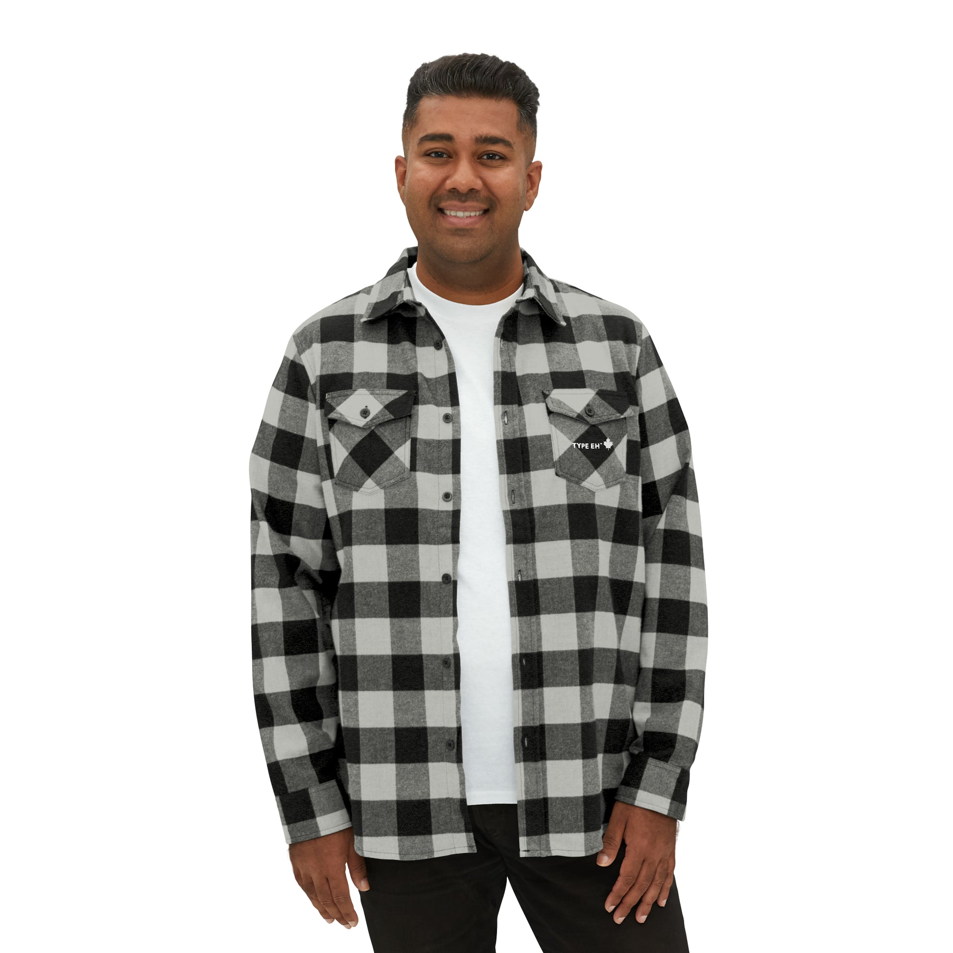 White Type Eh Shop Unisex Flannel Shirt