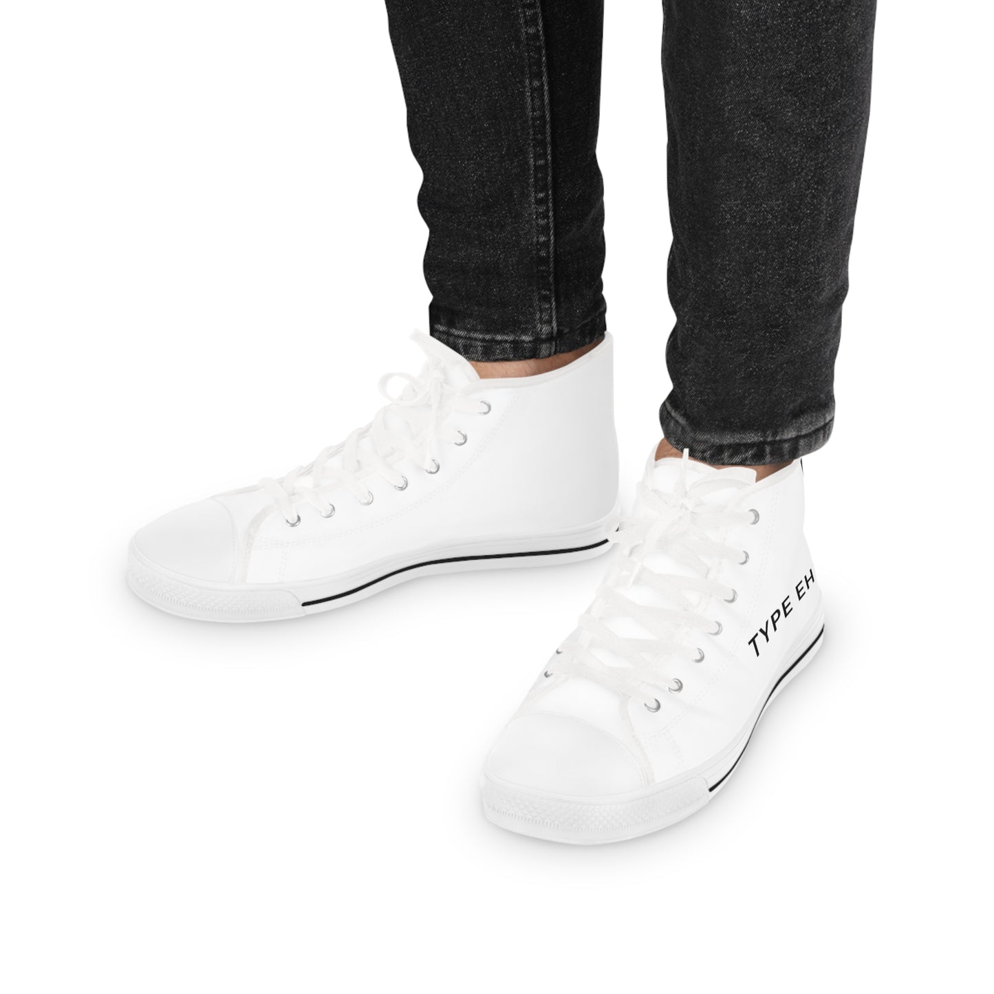 White Type Eh Shop Men's High Top Sneakers Eh