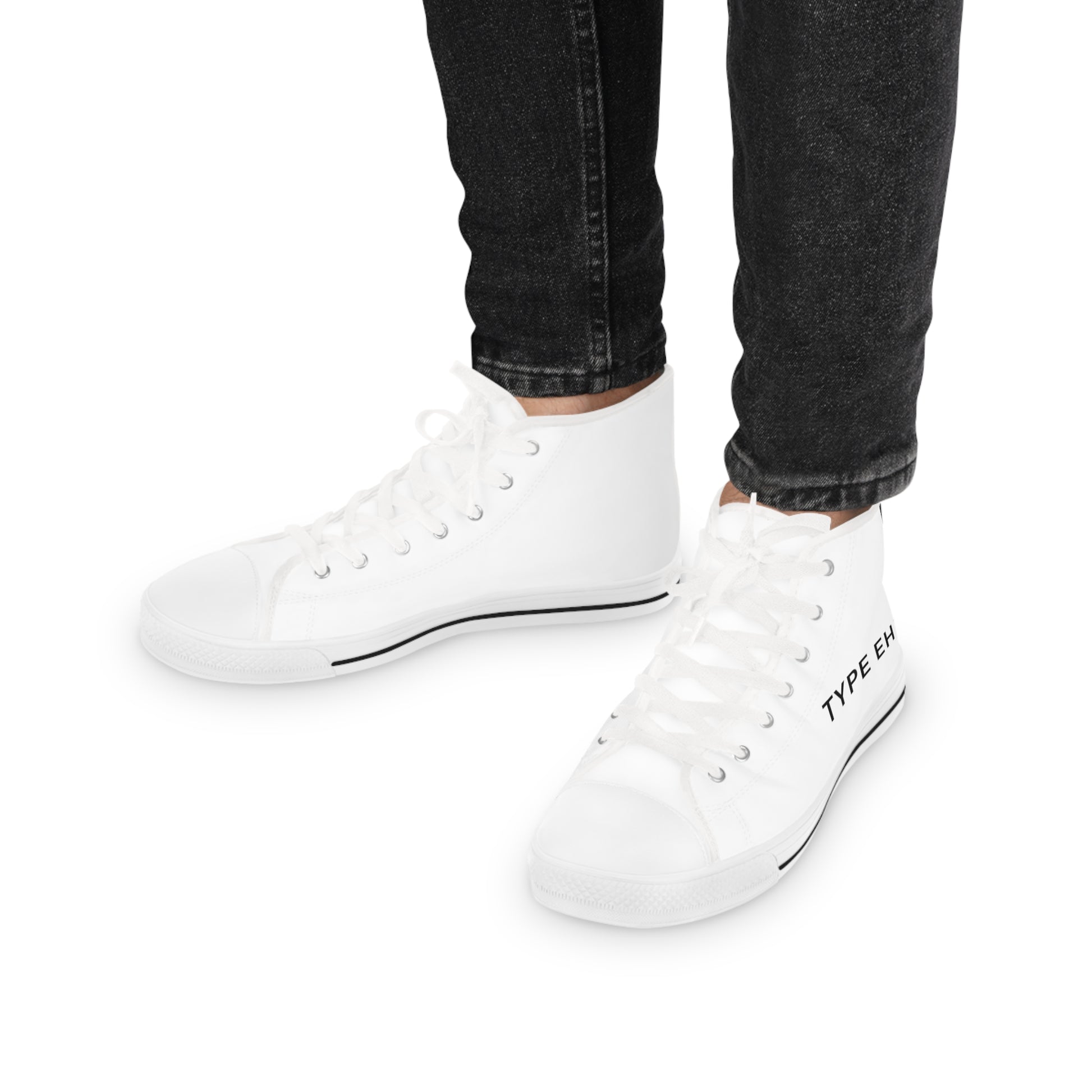 White Type Eh Shop Men's High Top Sneakers Eh