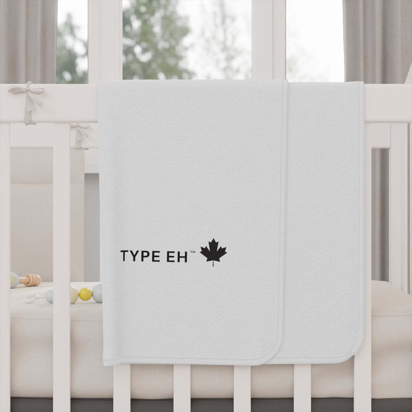 White Type Eh Shop Toddler Blanket