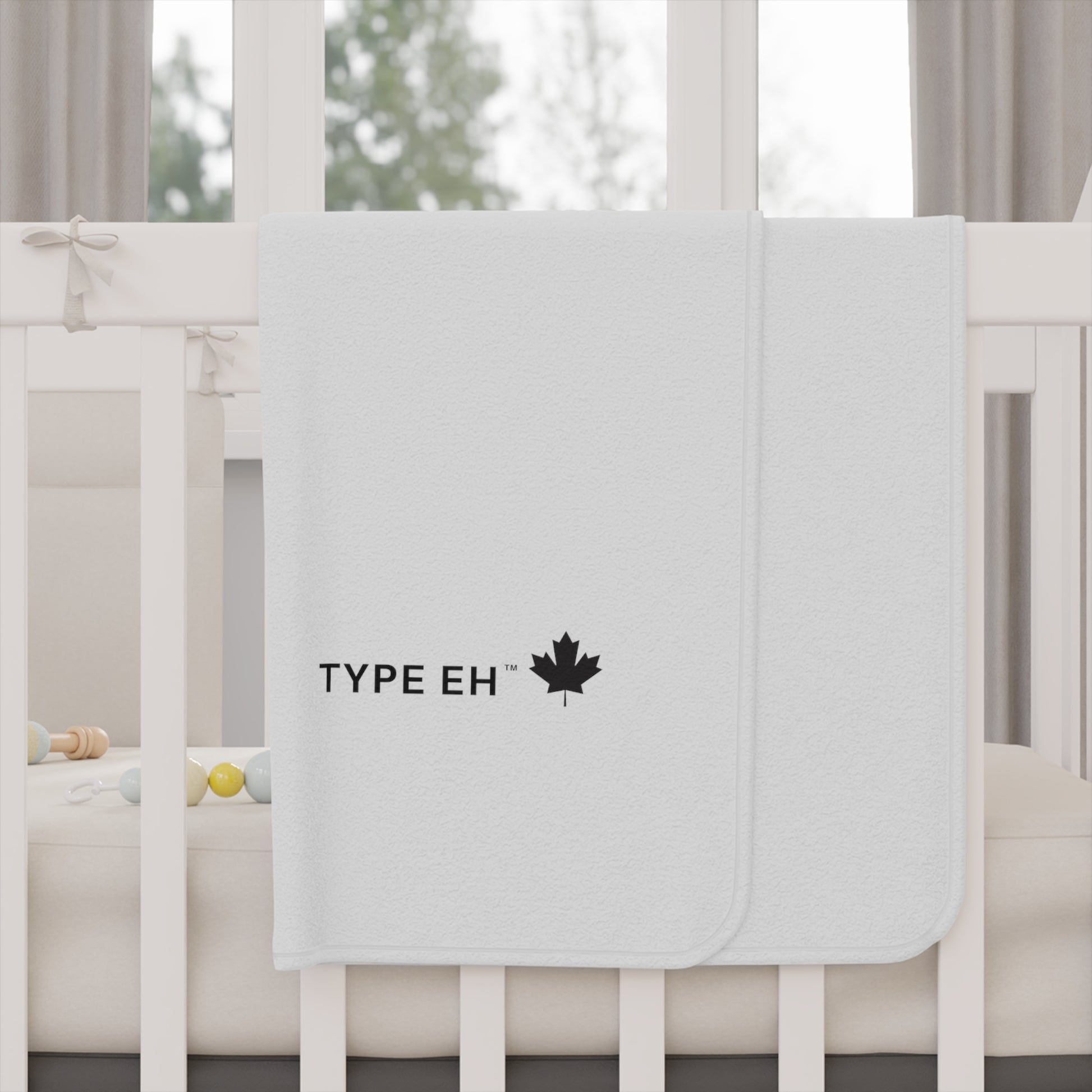 White Type Eh Shop Toddler Blanket