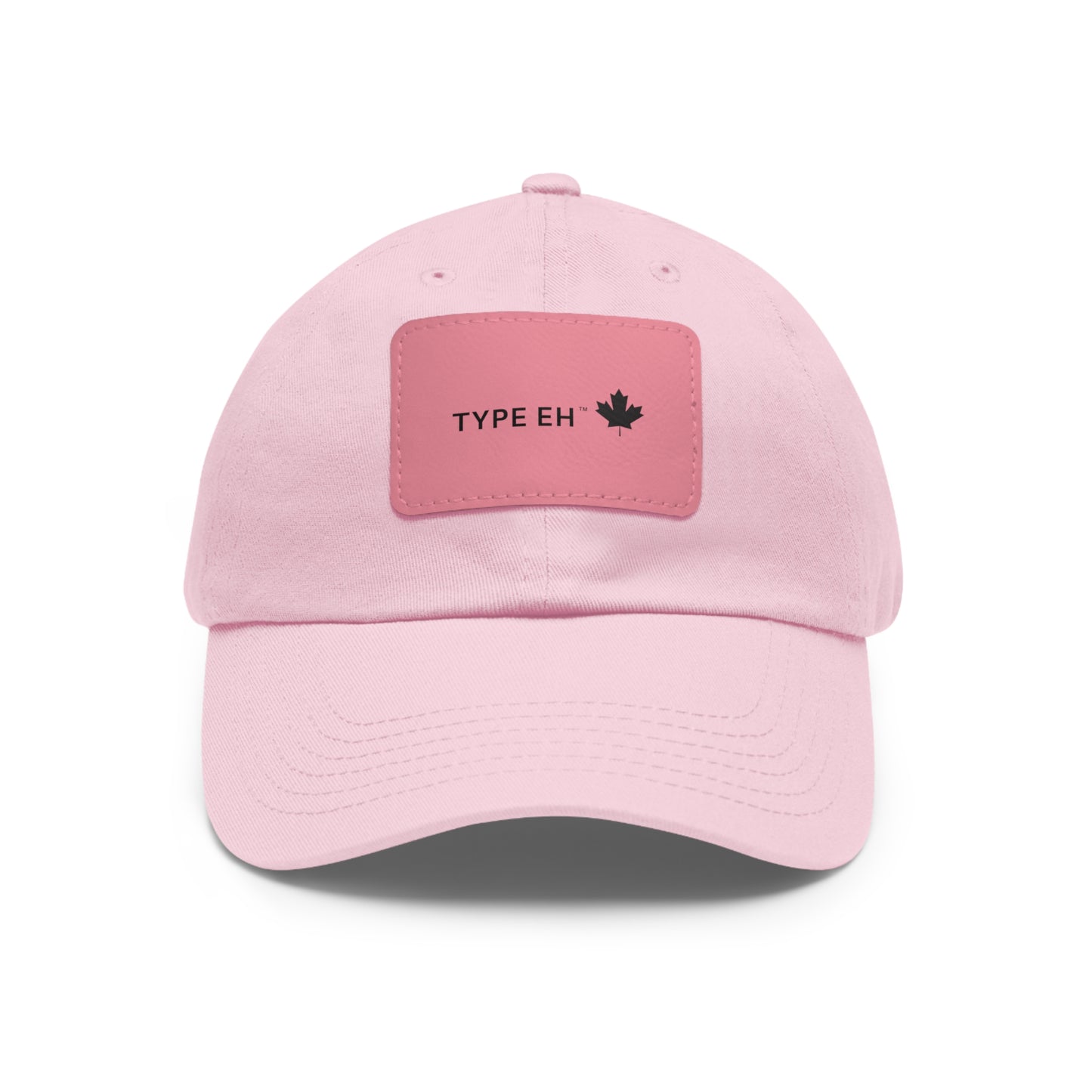 Pink Eh Dad Hat with Leather Patch (Rectangle) Type Eh Shop