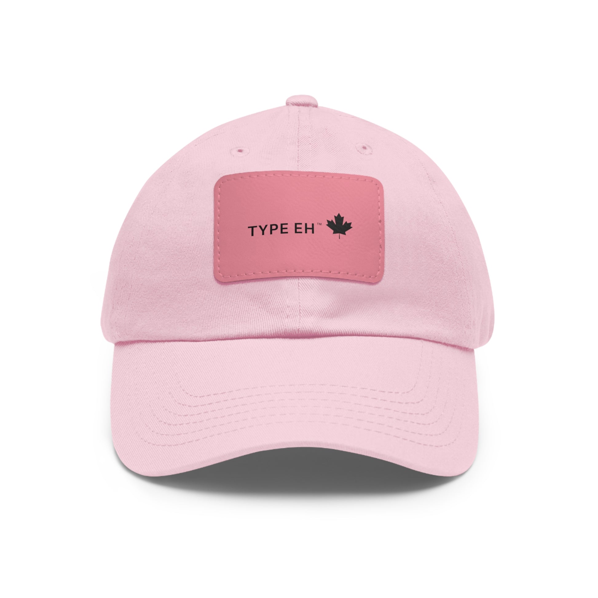 Pink Eh Dad Hat with Leather Patch (Rectangle) Type Eh Shop