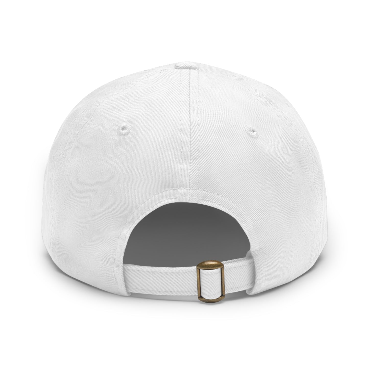 White Pink Eh Dad Hat with Leather Patch (Rectangle) Type Eh Shop