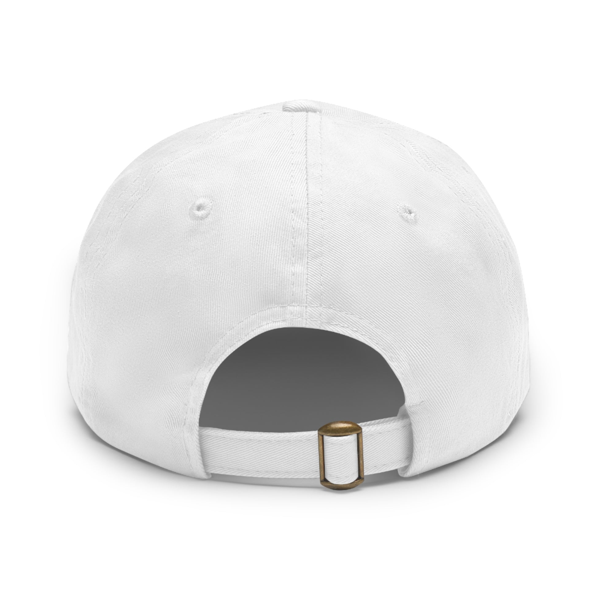 White Pink Eh Dad Hat with Leather Patch (Rectangle) Type Eh Shop