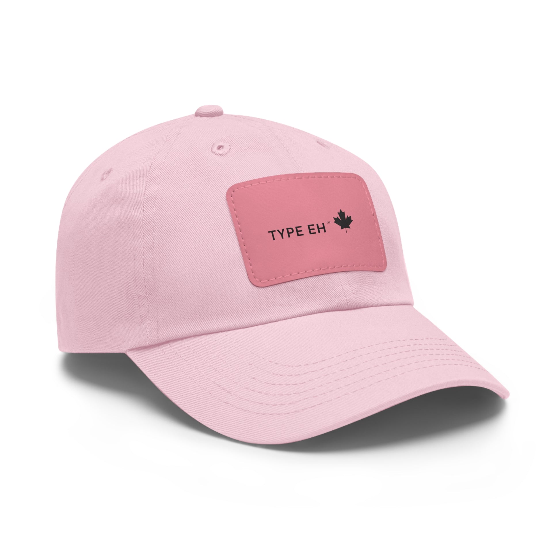 Pink Eh Dad Hat with Leather Patch (Rectangle) Type Eh Shop