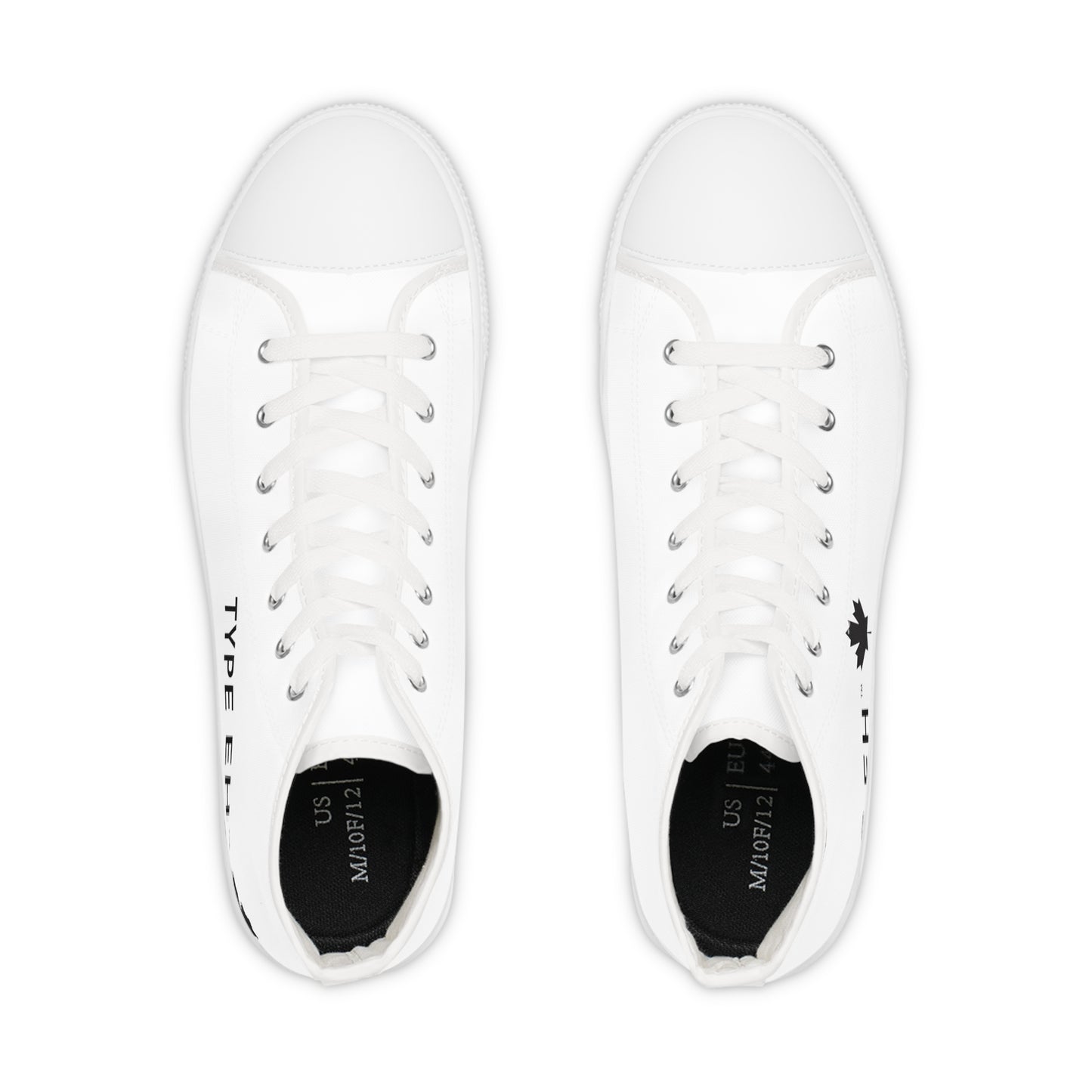 White Type Eh Shop Men's High Top Sneakers Eh