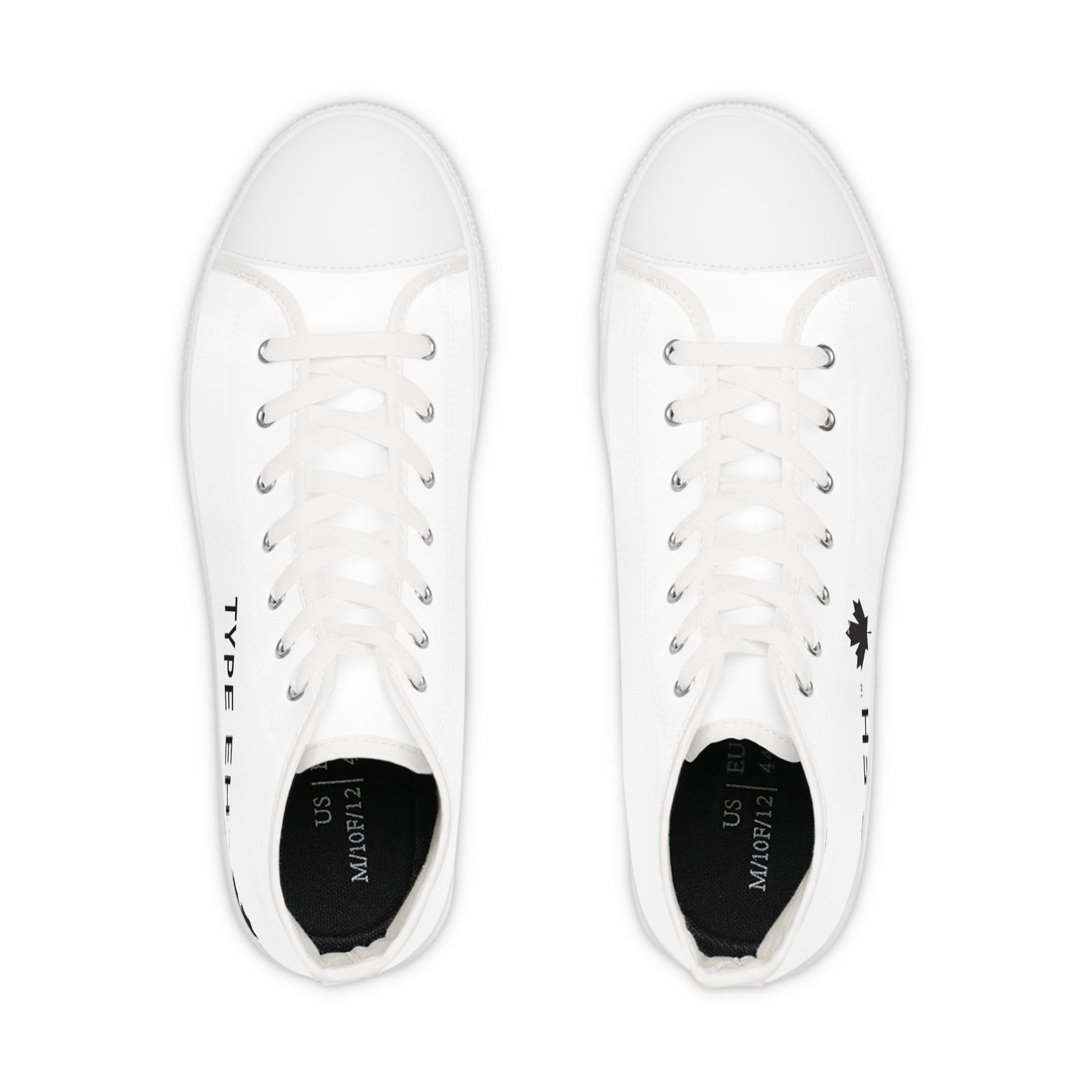 White Type Eh Shop Men's High Top Sneakers Eh