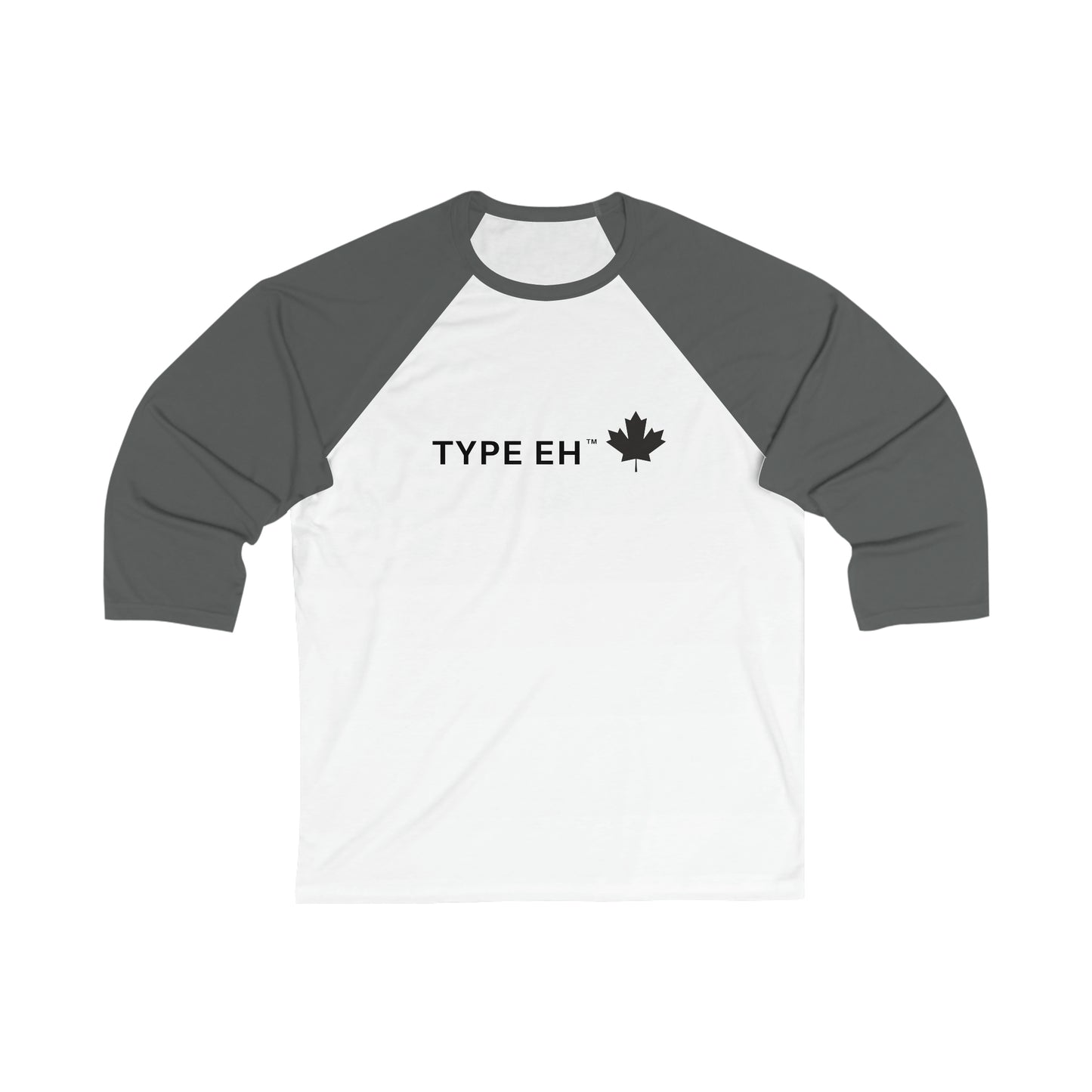 Grey White Eh 3\4 Sleeve Baseball Tee Type Eh Shop