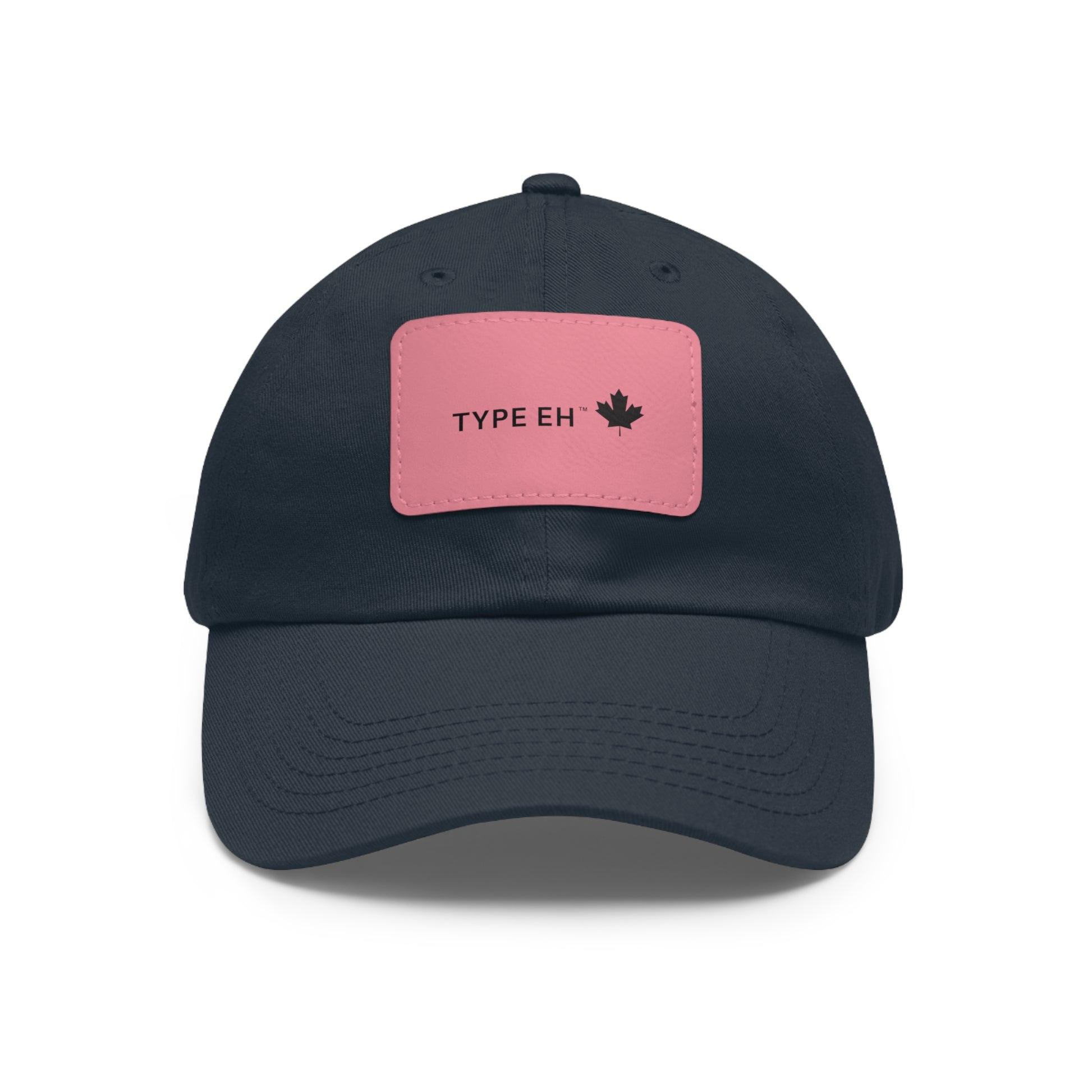 Black Pink Eh Dad Hat with Leather Patch (Rectangle) Type Eh Shop