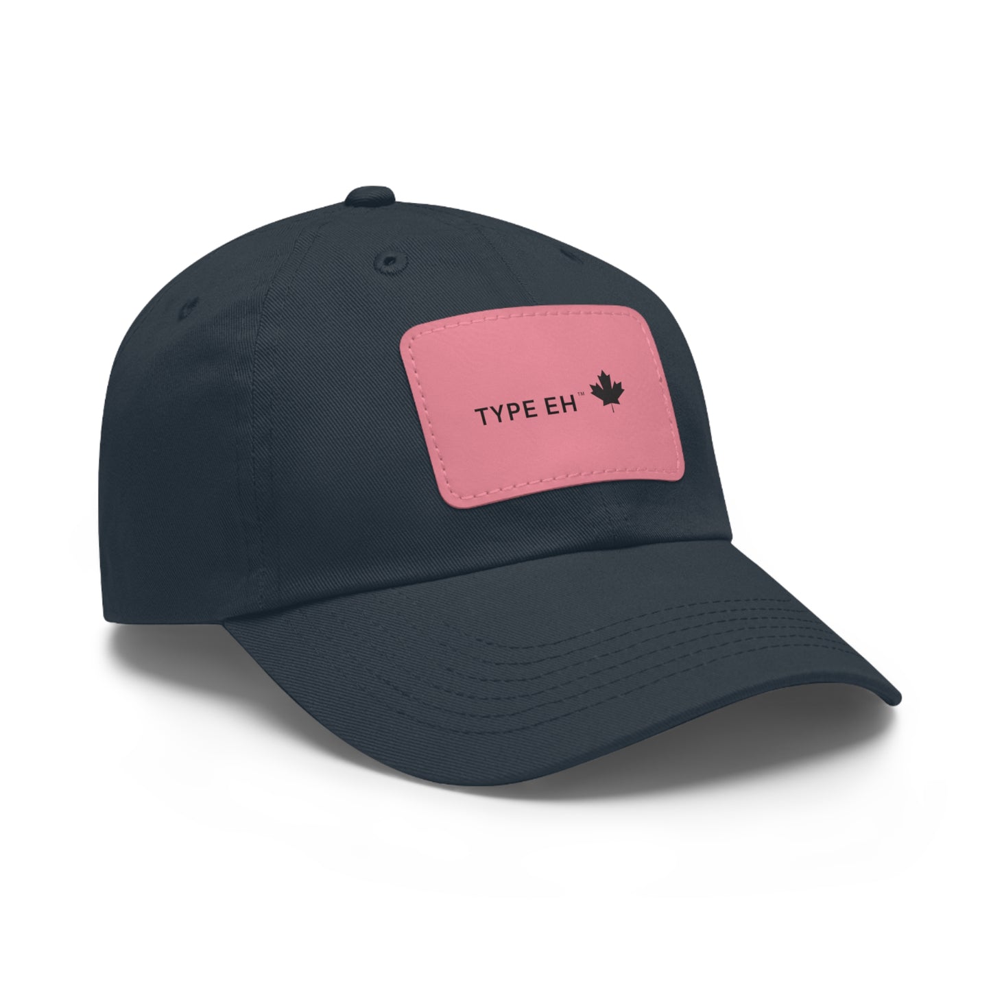 Black Pink Eh Dad Hat with Leather Patch (Rectangle) Type Eh Shop