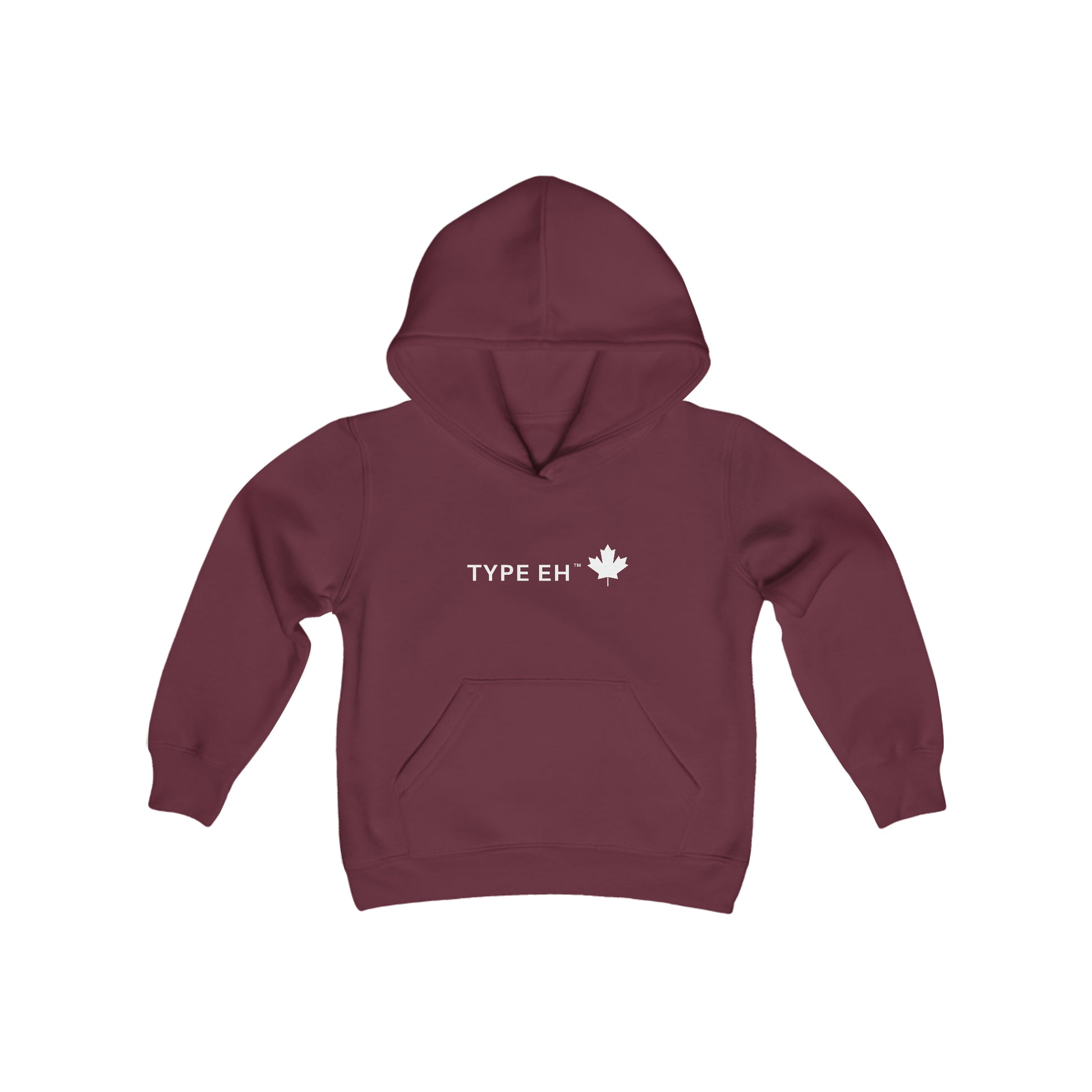Maroon Type Eh Shop Youth Heavy Blend Hooded Sweatshirt