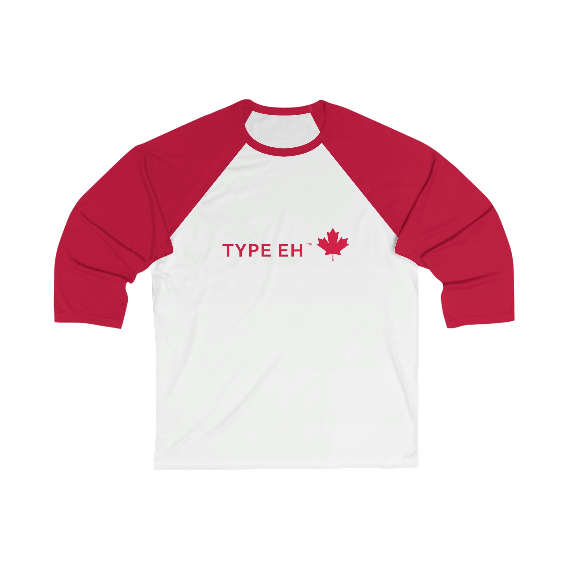 Red White Eh Baseball Tee Red Logo Type Eh Shop