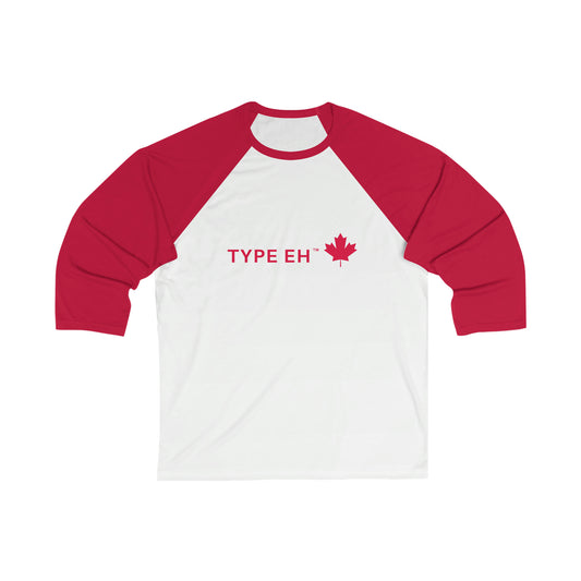 Red White Eh Baseball Tee Red Logo Type Eh Shop