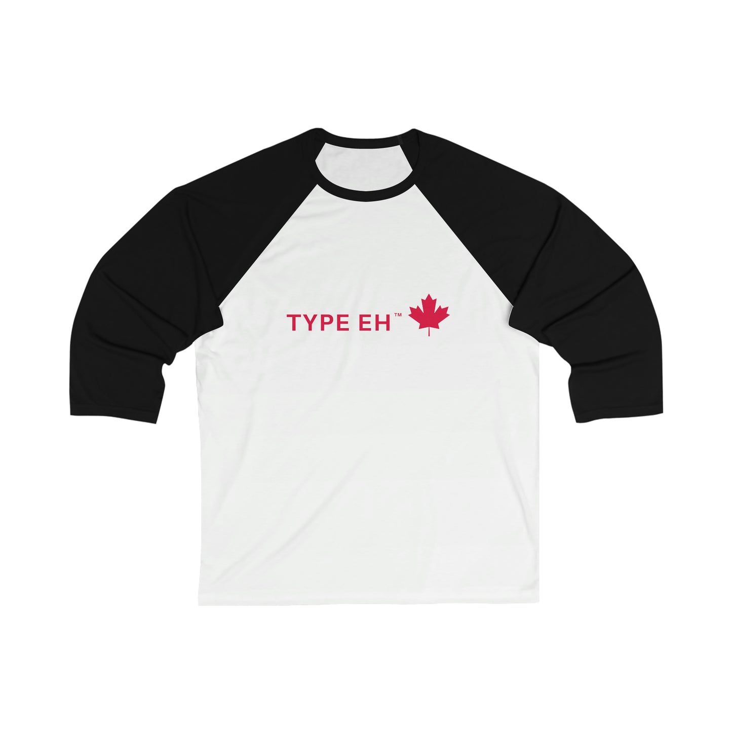 Black White Eh Baseball Tee Red Logo Type Eh Shop
