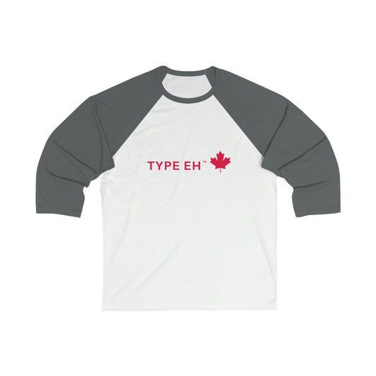 Grey White Eh Baseball Tee Red Logo Type Eh Shop