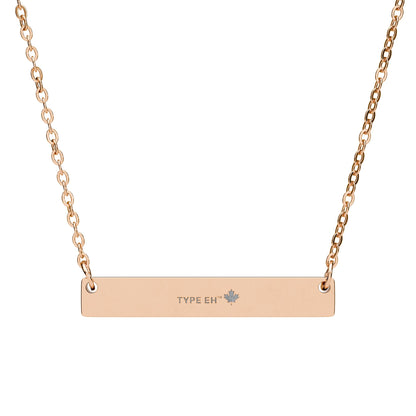 Engravable Bar Necklace – Personalized Horizontal Nameplate Pendant (Silver & Rose Gold)