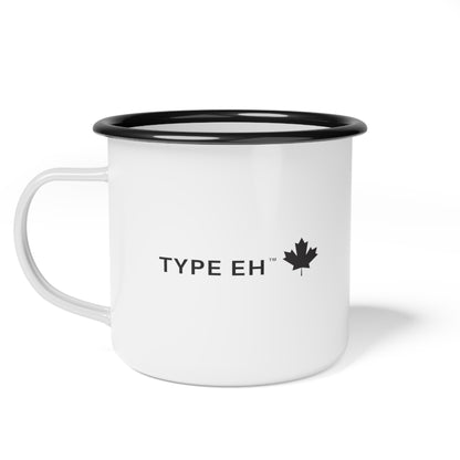 White Black Type Eh Shop Eh-namel Camp Mug