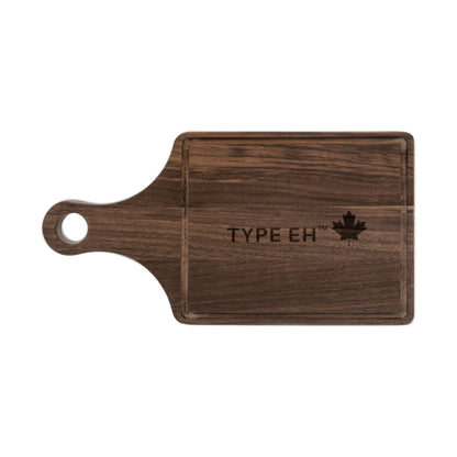 Engraved Walnut Cutting Board – "Type Eh" with Maple Leaf Accent