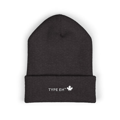 Embroidered Classic Cuffed Beanie — Minimal Leaf Logo Knit Hat