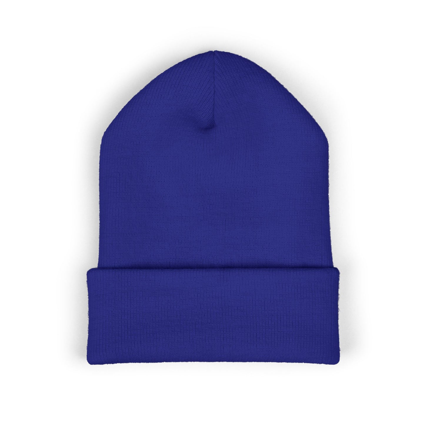 Embroidered Classic Cuffed Beanie — Minimal Leaf Logo Knit Hat