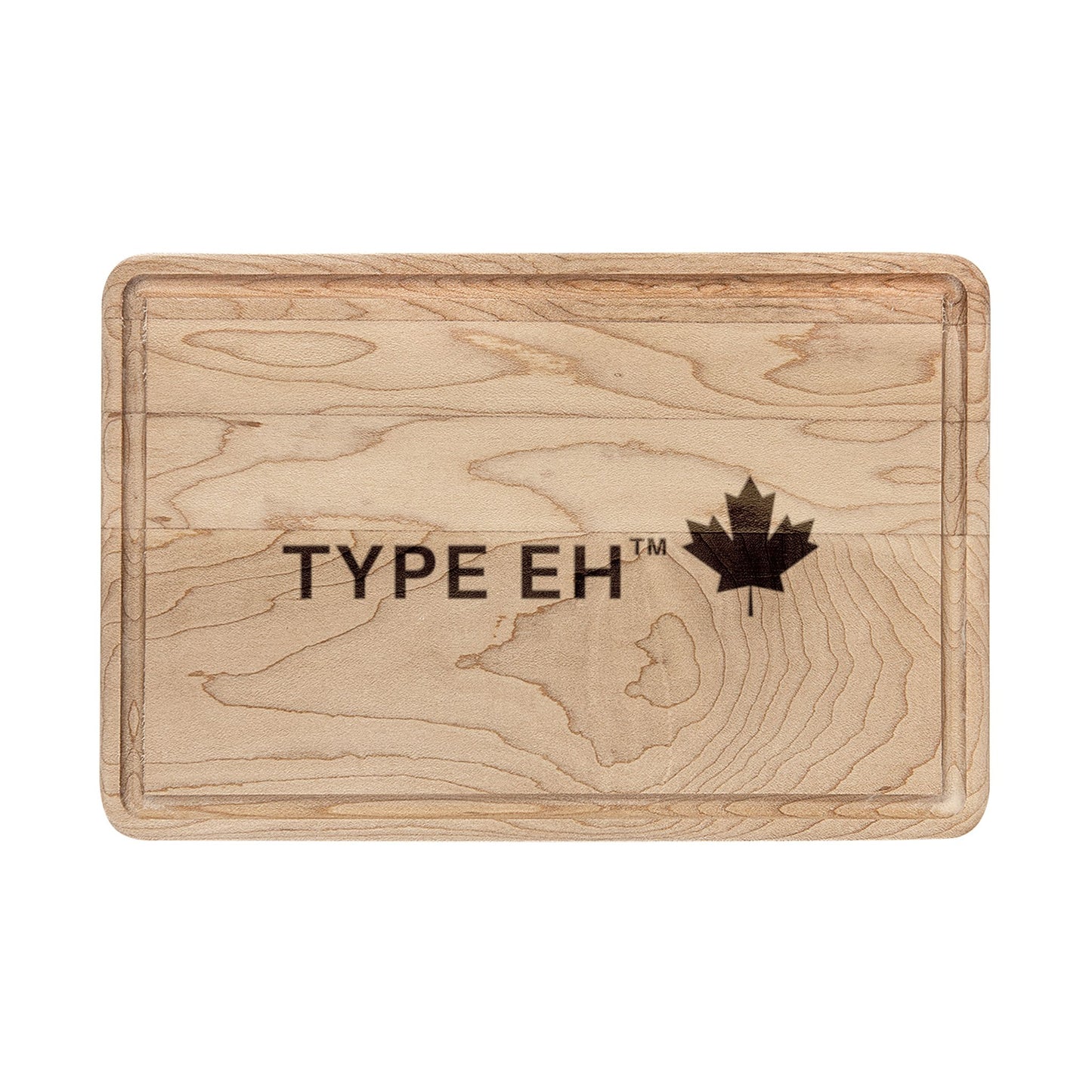 Engraved Walnut Cutting Board – "Type Eh" with Maple Leaf Accent