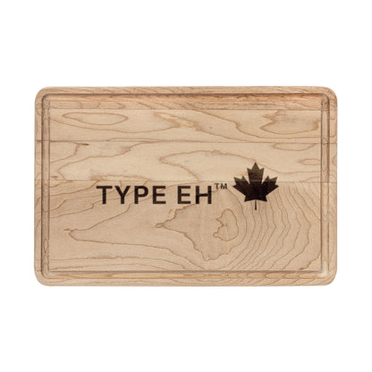 Engraved Walnut Cutting Board – "Type Eh" with Maple Leaf Accent