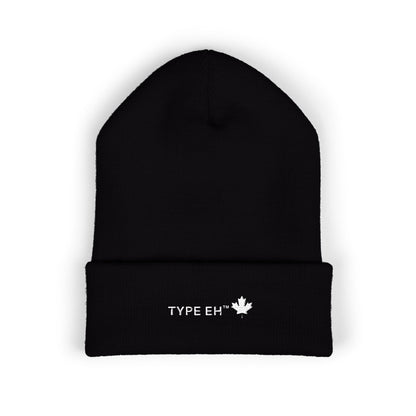 Embroidered Classic Cuffed Beanie — Minimal Leaf Logo Knit Hat