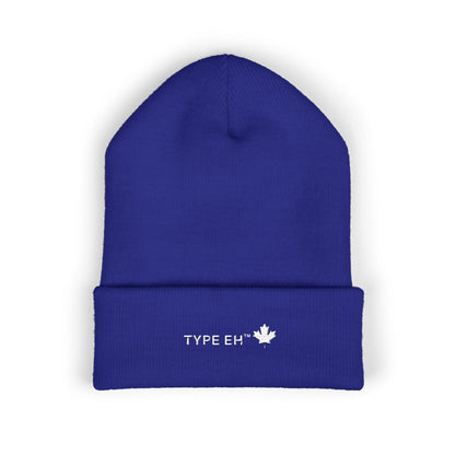Embroidered Classic Cuffed Beanie — Minimal Leaf Logo Knit Hat