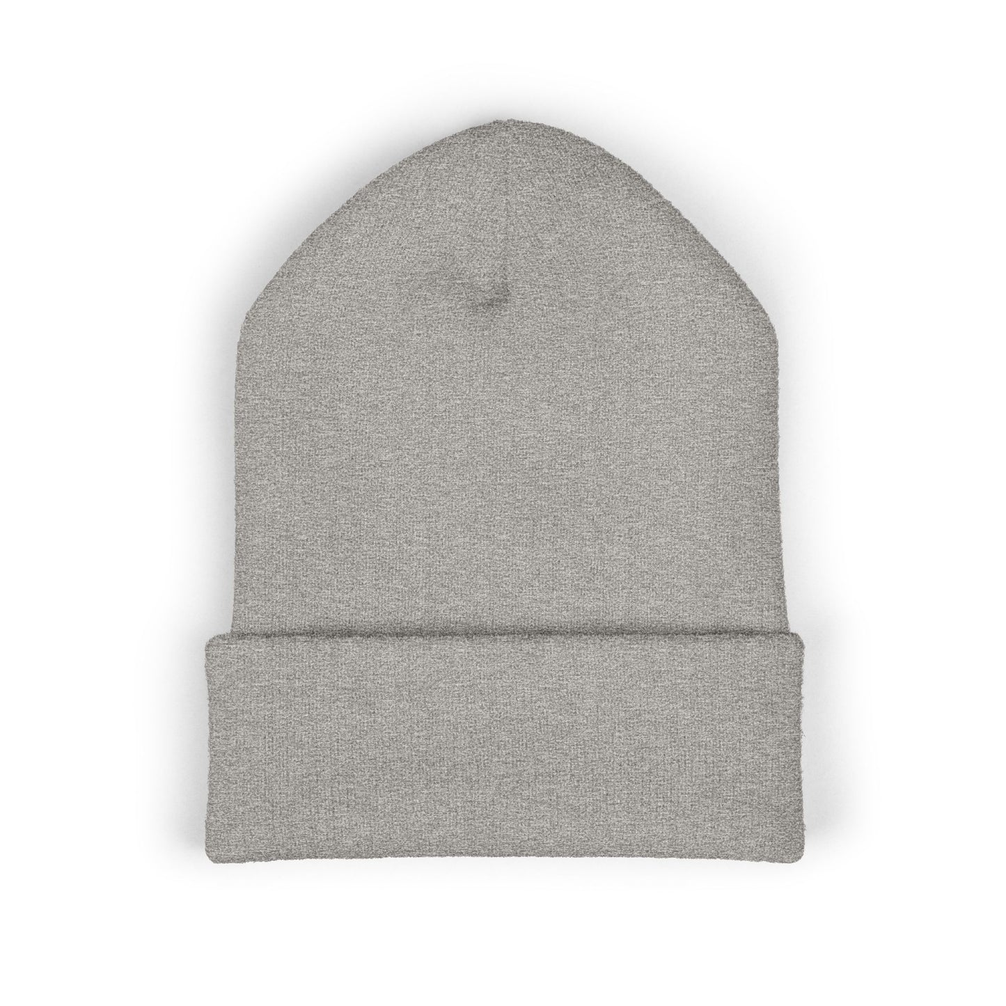Embroidered Classic Cuffed Beanie — Minimal Leaf Logo Knit Hat