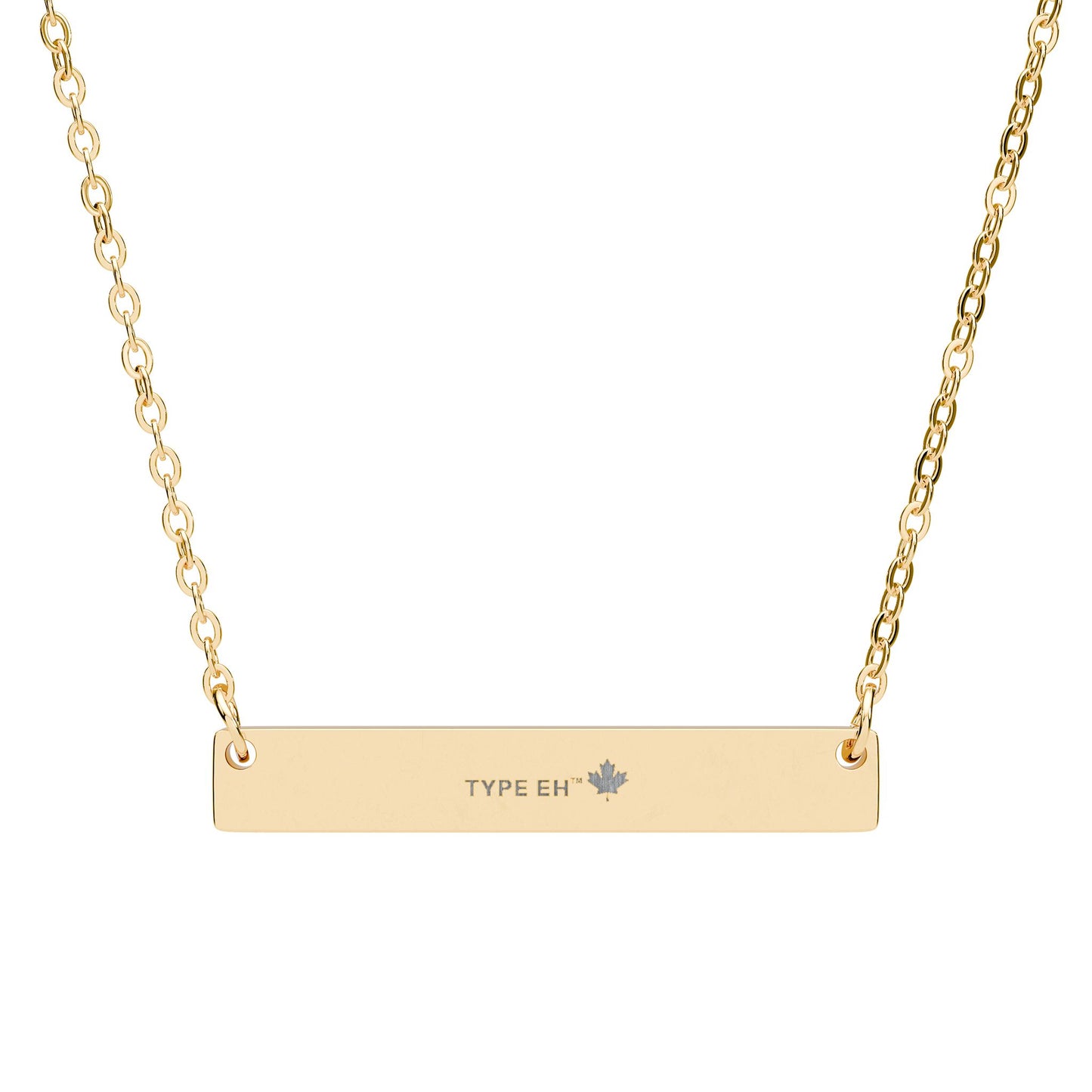 Engravable Bar Necklace – Personalized Horizontal Nameplate Pendant (Silver & Rose Gold)