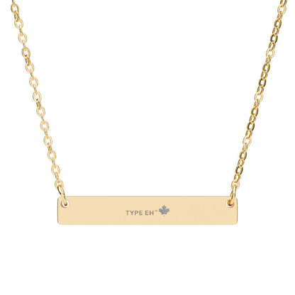 Engravable Bar Necklace – Personalized Horizontal Nameplate Pendant (Silver & Rose Gold)