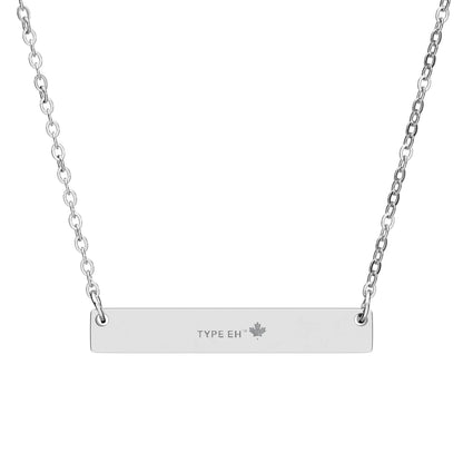 Engravable Bar Necklace – Personalized Horizontal Nameplate Pendant (Silver & Rose Gold)